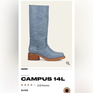 FRYE BOOTS blue Campus 14L Tall Boots